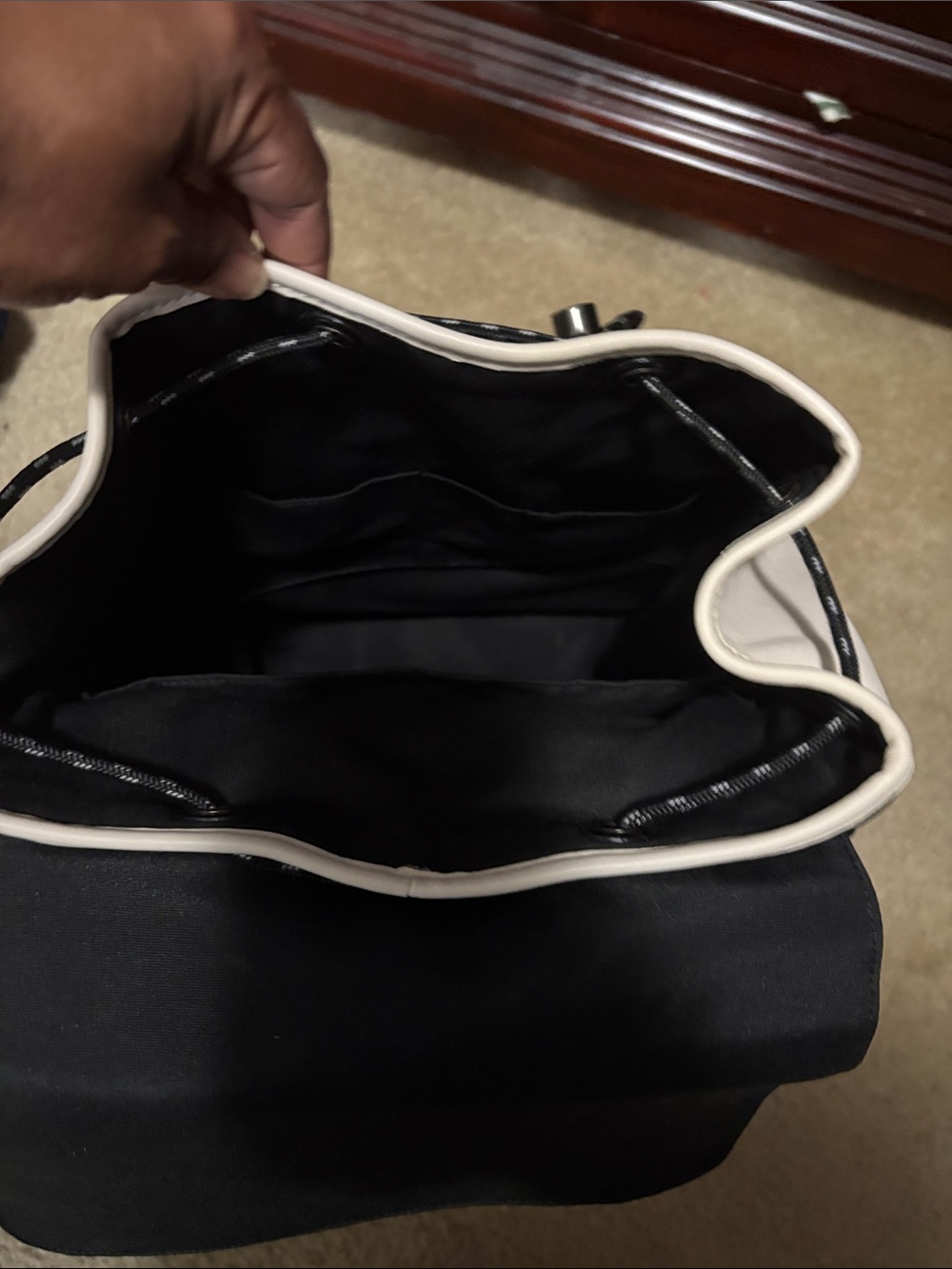Coach Men’s Grey Backpack with Black Flap and Blue Trim - Picture 7 of 12